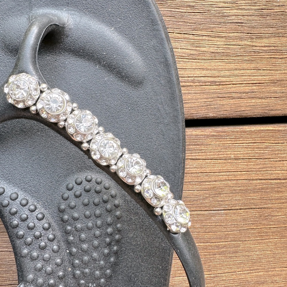 OKA b. Rhinestone Resort-Wear Flip Flops